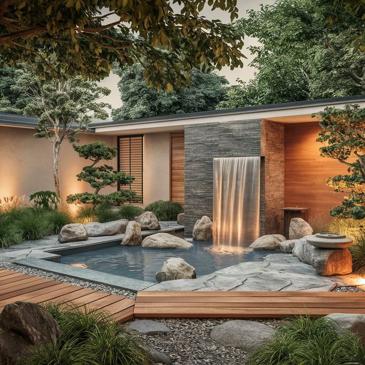 sculpted water features